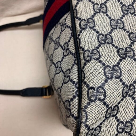 Vintage Gucci Navy GG Canvas Sherry Line Authentic Bag with COA - Picture 12 of 16